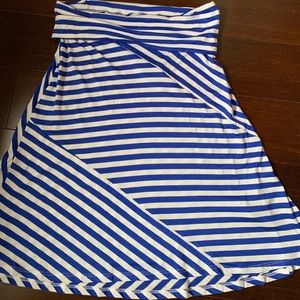 Women’s Med Blue/White Asymmetrical skirt